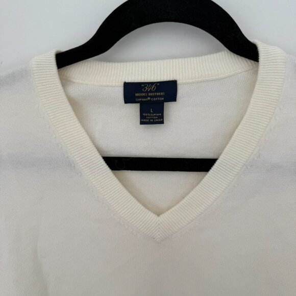 Brooks Brothers Cream Crewneck Sweater - Picture 2 of 3